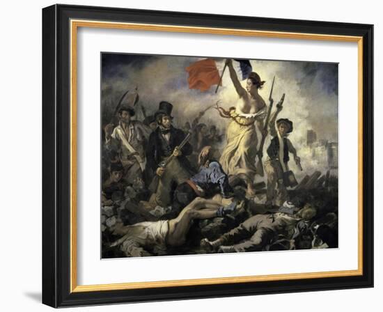 La Liberte Guidant Le Peuple-Eugene Delacroix-Framed Giclee Print