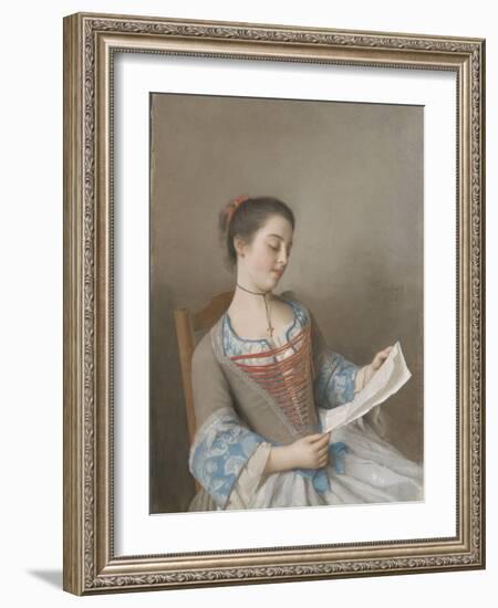 La Liseuse Marianne Lavergne-Jean-Etienne Liotard-Framed Giclee Print