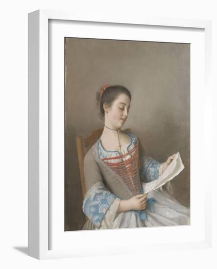 La Liseuse Marianne Lavergne-Jean-Etienne Liotard-Framed Giclee Print