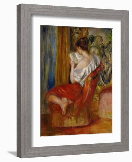 La liseuse-reading woman, around 1900. Oil on canvas, 56 x 46 cm.-Pierre-Auguste Renoir-Framed Giclee Print