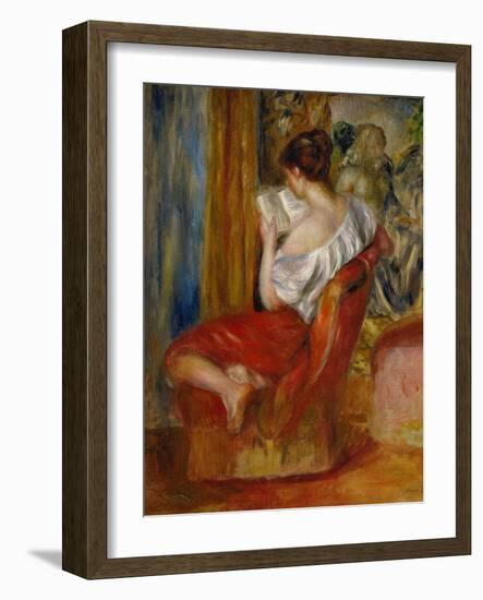 La liseuse-reading woman, around 1900. Oil on canvas, 56 x 46 cm.-Pierre-Auguste Renoir-Framed Giclee Print