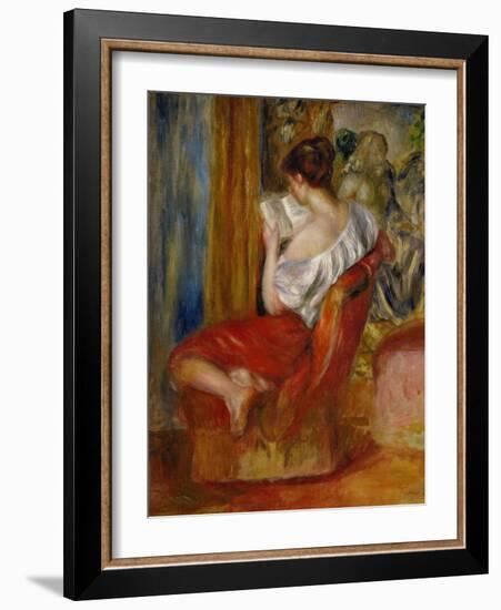 La liseuse-reading woman, around 1900. Oil on canvas, 56 x 46 cm.-Pierre-Auguste Renoir-Framed Giclee Print