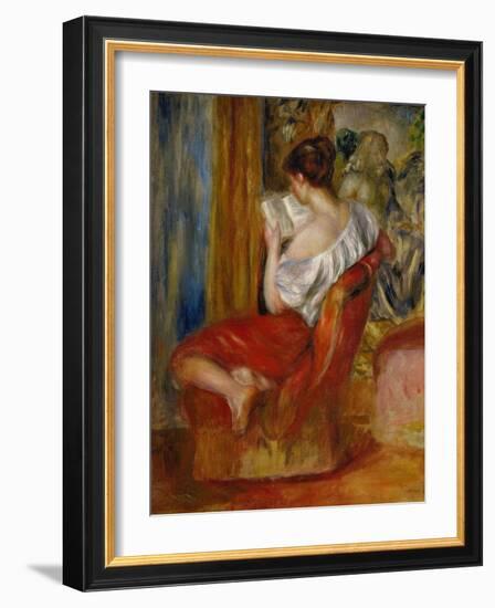 La liseuse-reading woman, around 1900. Oil on canvas, 56 x 46 cm.-Pierre-Auguste Renoir-Framed Giclee Print