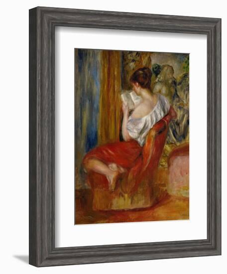 La liseuse-reading woman, around 1900. Oil on canvas, 56 x 46 cm.-Pierre-Auguste Renoir-Framed Giclee Print