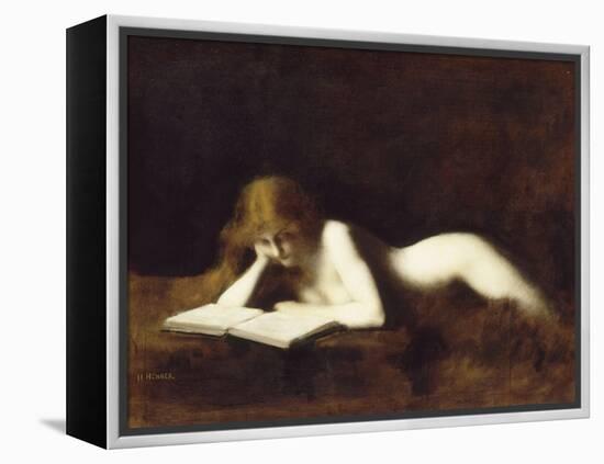 La liseuse-Jean Jacques Henner-Framed Premier Image Canvas