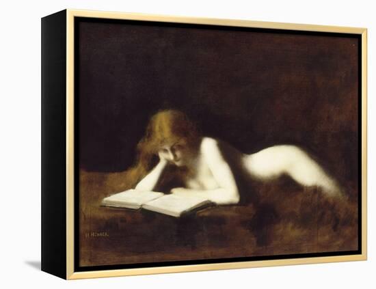 La liseuse-Jean Jacques Henner-Framed Premier Image Canvas