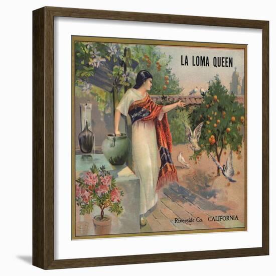 La Loma Queen Brand - California - Citrus Crate Label-Lantern Press-Framed Art Print