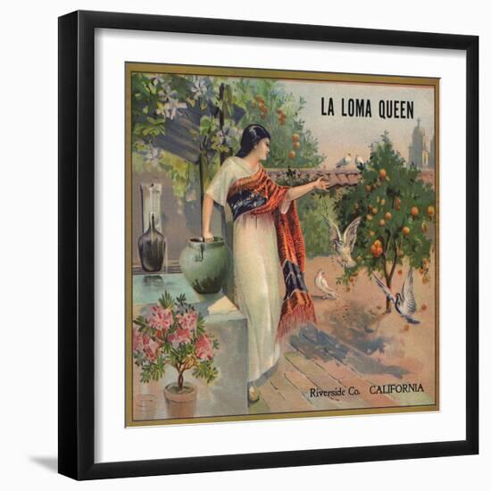 La Loma Queen Brand - California - Citrus Crate Label-Lantern Press-Framed Art Print