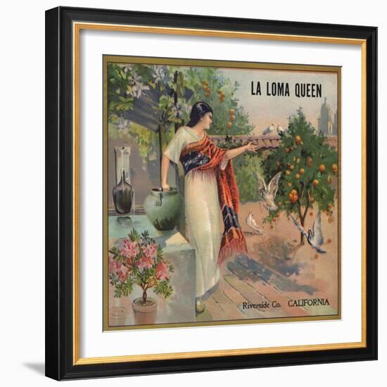 La Loma Queen Brand - California - Citrus Crate Label-Lantern Press-Framed Art Print