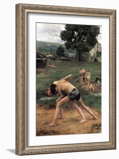 La Lutte' ('Wrestling), 1889-Emile Friant-Framed Giclee Print