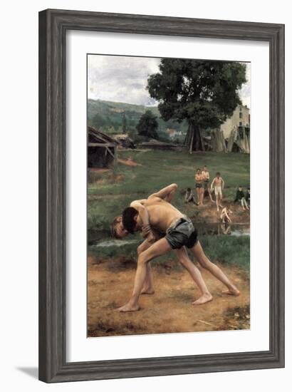 La Lutte' ('Wrestling), 1889-Emile Friant-Framed Giclee Print