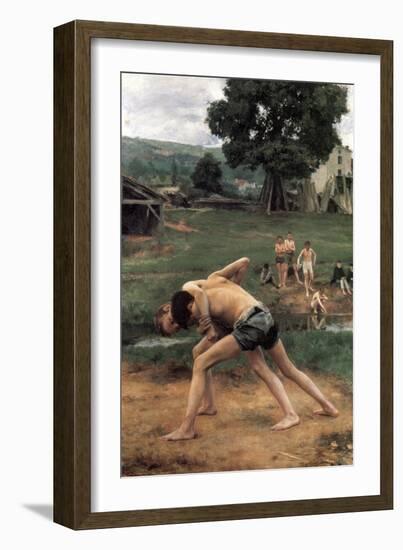 La Lutte' ('Wrestling), 1889-Emile Friant-Framed Giclee Print