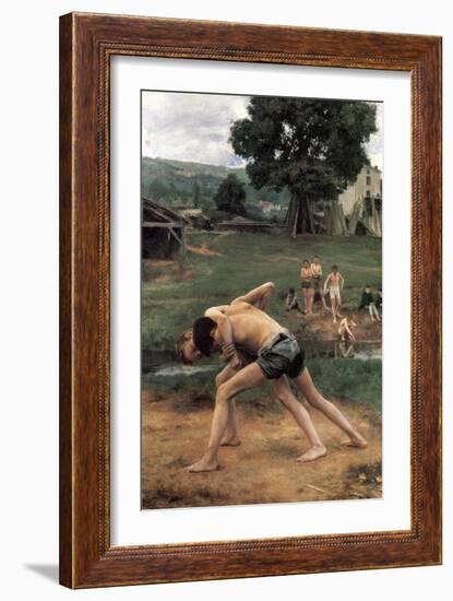 La Lutte' ('Wrestling), 1889-Emile Friant-Framed Giclee Print