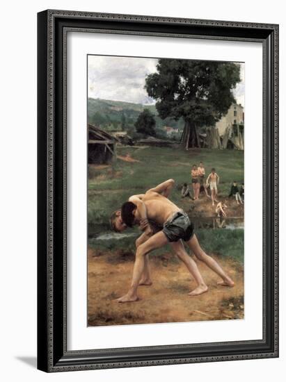 La Lutte' ('Wrestling), 1889-Emile Friant-Framed Giclee Print