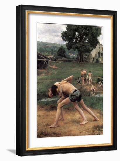 La Lutte' ('Wrestling), 1889-Emile Friant-Framed Giclee Print