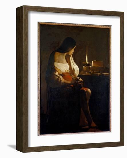 La Madeleine Has the Night Light Painting (Vanite) by Georges De La Tour (1593-1652) 17Th Century S-Georges De La Tour-Framed Giclee Print