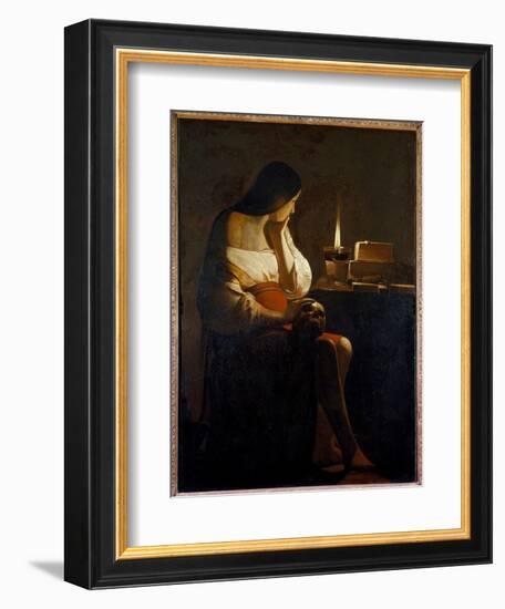 La Madeleine Has the Night Light Painting (Vanite) by Georges De La Tour (1593-1652) 17Th Century S-Georges De La Tour-Framed Giclee Print