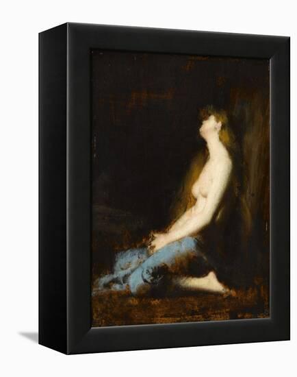 La Magdeleine,étude ou réplique du tableau du salon de 1878-Jean Jacques Henner-Framed Premier Image Canvas