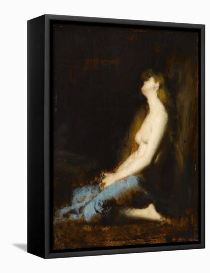 La Magdeleine,étude ou réplique du tableau du salon de 1878-Jean Jacques Henner-Framed Premier Image Canvas