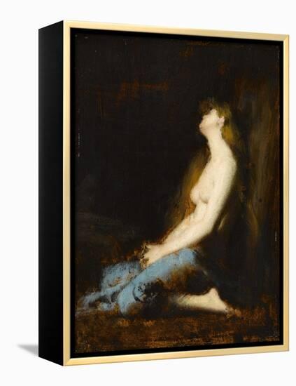 La Magdeleine,étude ou réplique du tableau du salon de 1878-Jean Jacques Henner-Framed Premier Image Canvas