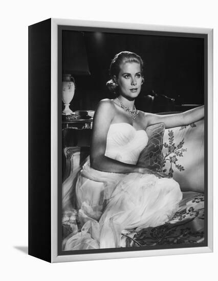 La Main au Collet TO CATCH A THIEF by AlfredHitchcock with Grace Kelly, 1955 (b/w photo)-null-Framed Stretched Canvas