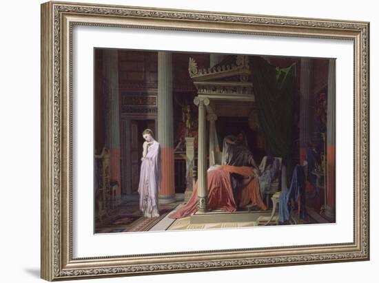 La maladie d'Antiochus ou Antiochus et Stratonice-Jean-Auguste-Dominique Ingres-Framed Giclee Print