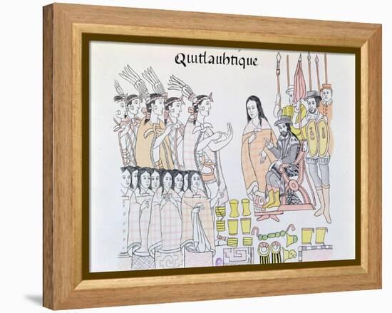 La Malinche Acting as Interpreter During the Presentation of Women and Gold-null-Framed Premier Image Canvas