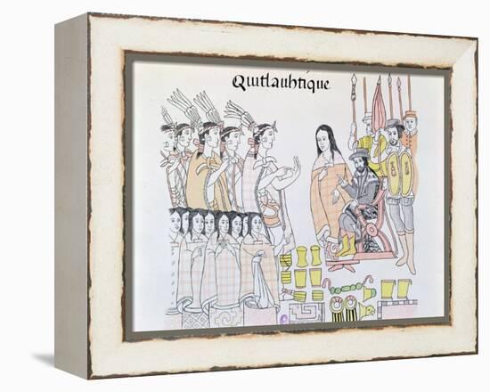 La Malinche Acting as Interpreter During the Presentation of Women and Gold-null-Framed Premier Image Canvas