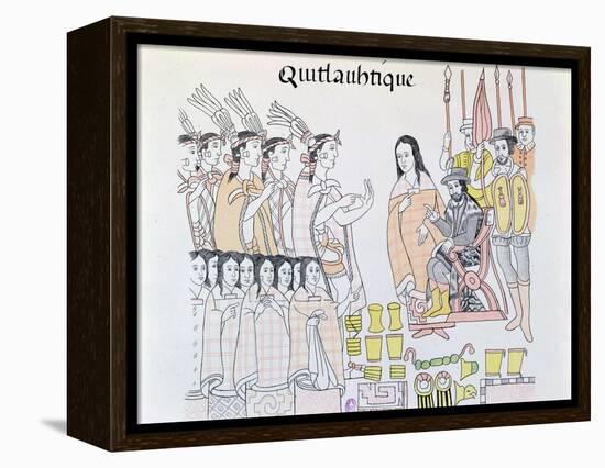 La Malinche Acting as Interpreter During the Presentation of Women and Gold-null-Framed Premier Image Canvas