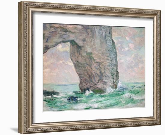 La Manneporte a Etretat, C.1883-85-Claude Monet-Framed Giclee Print