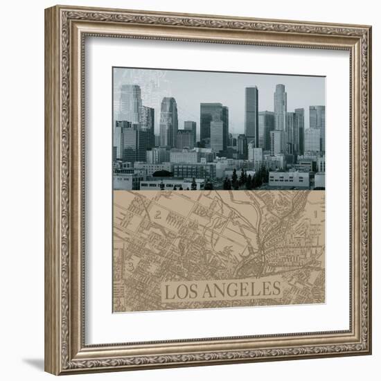 LA Map I-The Vintage Collection-Framed Art Print