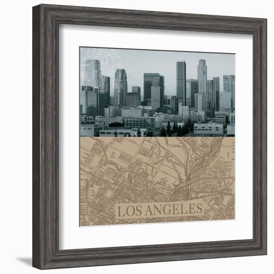 LA Map I-The Vintage Collection-Framed Art Print