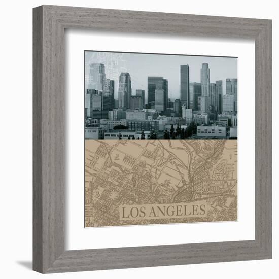 LA Map I-The Vintage Collection-Framed Art Print