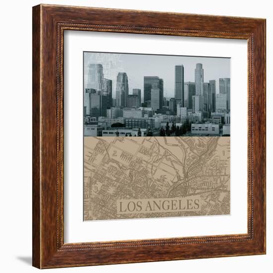 LA Map I-The Vintage Collection-Framed Art Print