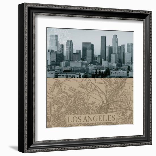 LA Map I-The Vintage Collection-Framed Art Print