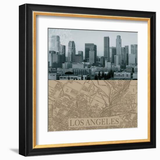 LA Map I-The Vintage Collection-Framed Art Print