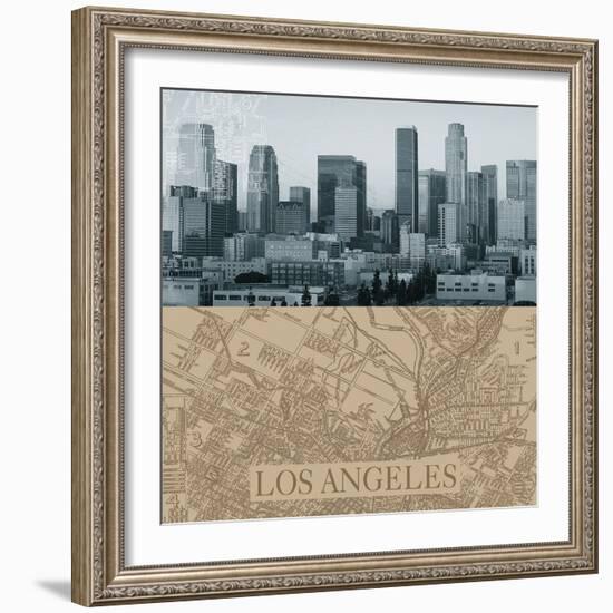 LA Map I-The Vintage Collection-Framed Giclee Print