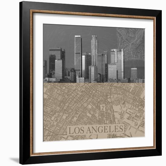 LA Map II-The Vintage Collection-Framed Giclee Print