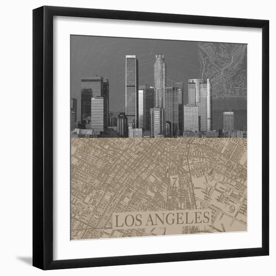 LA Map II-The Vintage Collection-Framed Giclee Print