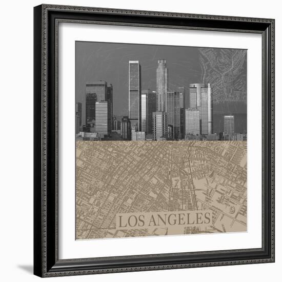 LA Map II-The Vintage Collection-Framed Giclee Print