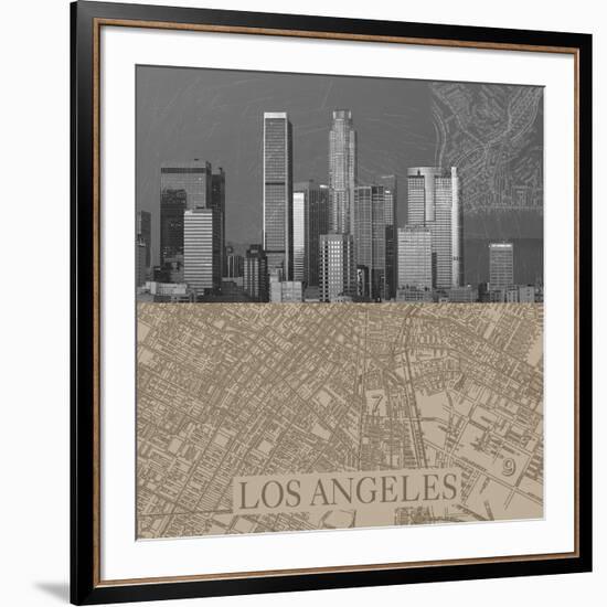 LA Map II-The Vintage Collection-Framed Giclee Print