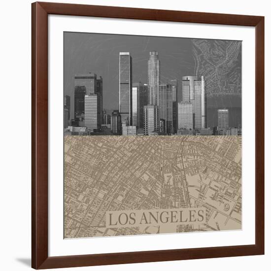 LA Map II-The Vintage Collection-Framed Giclee Print