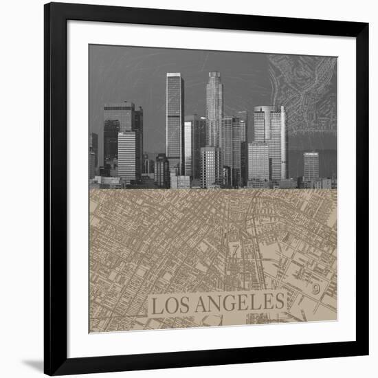 LA Map II-The Vintage Collection-Framed Giclee Print