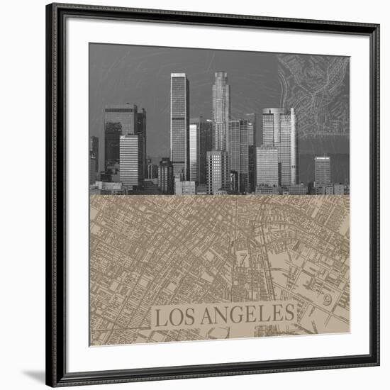 LA Map II-The Vintage Collection-Framed Giclee Print