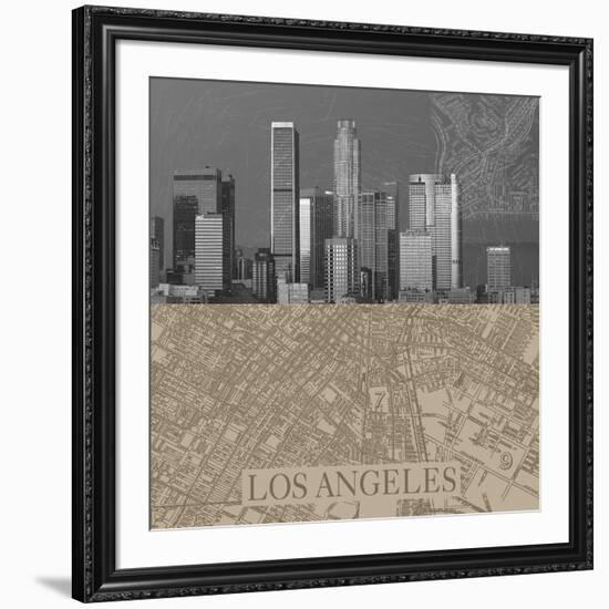 LA Map II-The Vintage Collection-Framed Giclee Print