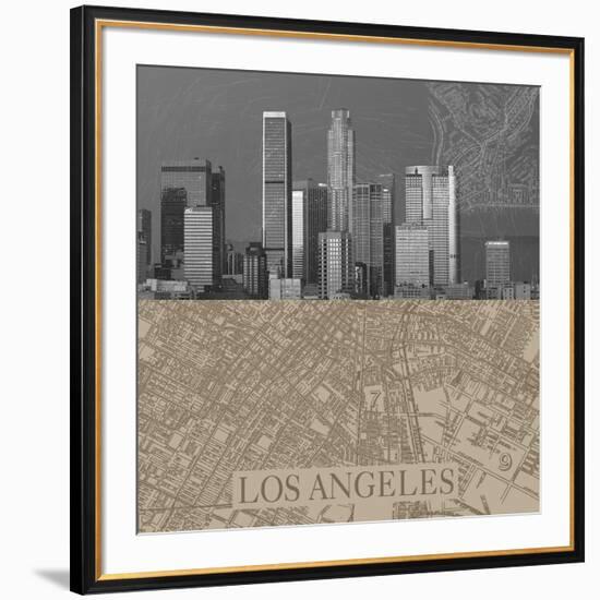 LA Map II-The Vintage Collection-Framed Giclee Print