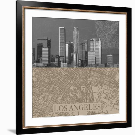 LA Map II-The Vintage Collection-Framed Giclee Print