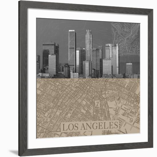LA Map II-The Vintage Collection-Framed Giclee Print