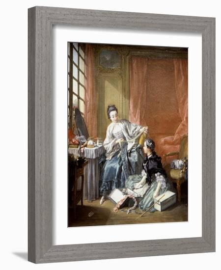 La marchande de modes-Francois Boucher-Framed Giclee Print