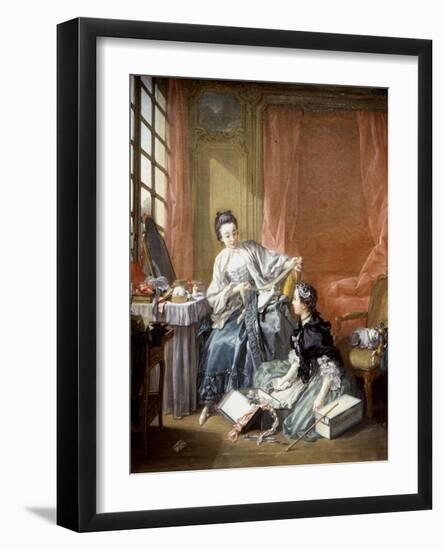 La marchande de modes-Francois Boucher-Framed Giclee Print